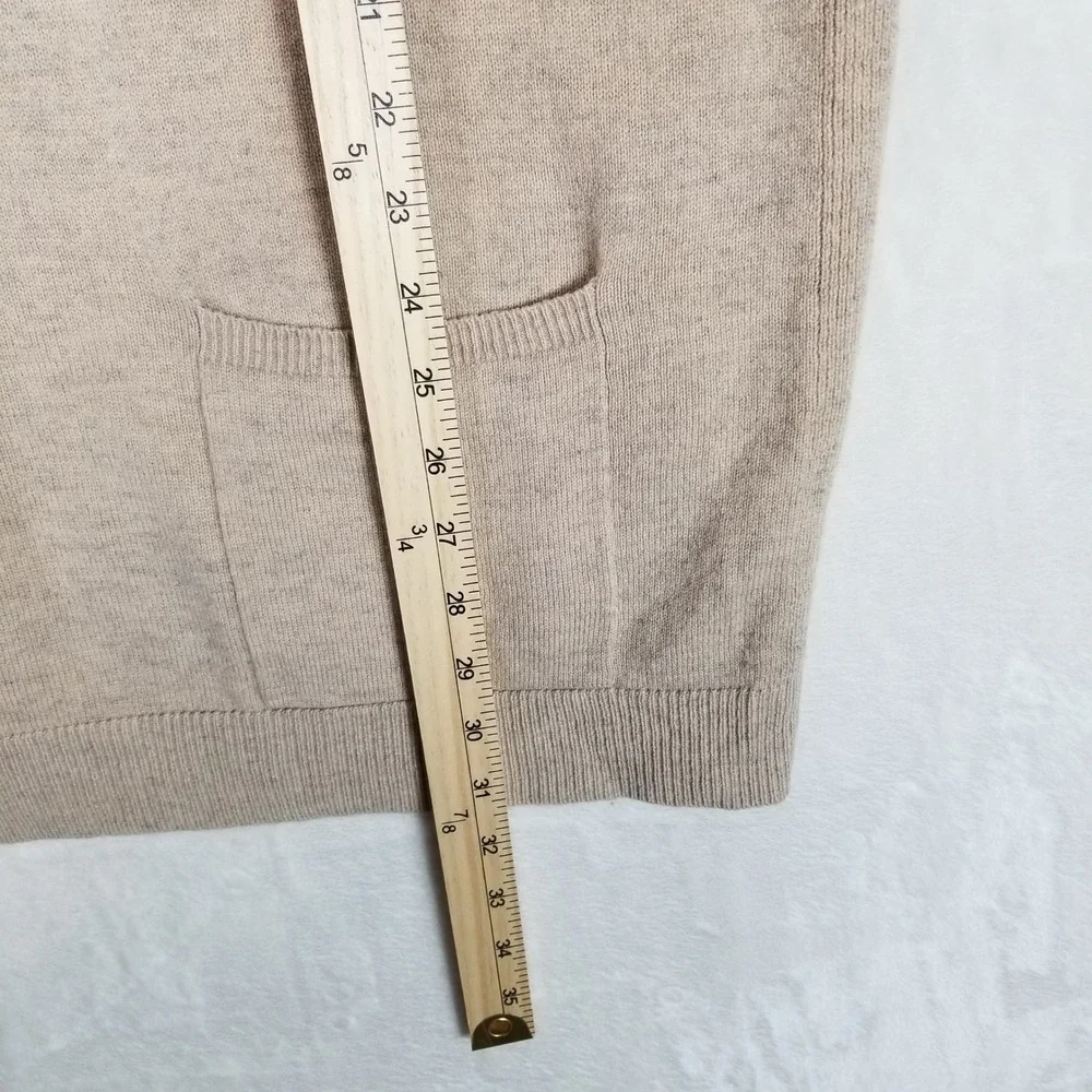 BCBGMAXAZRIA Sweater Vest Women Medium Camel Lambswool Cap Sleeve Pockets